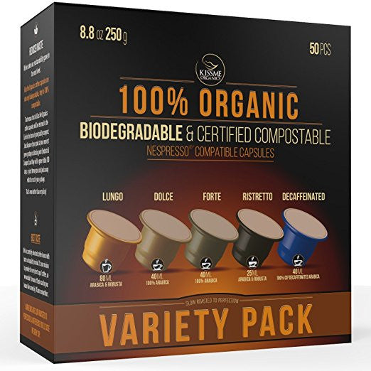 Nespresso Compatible Organic Coffee Capsules by Kiss Me Organics